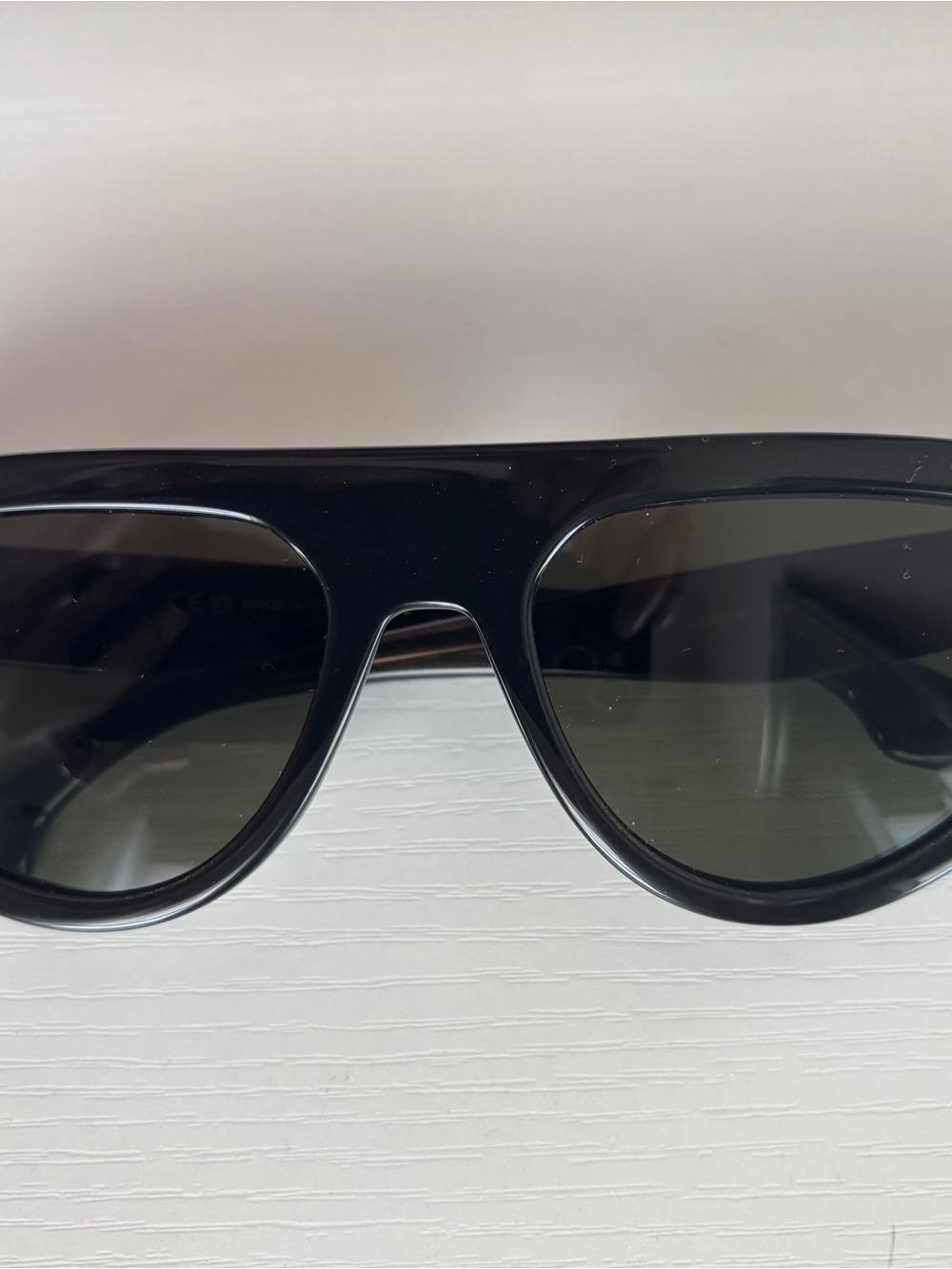 Victoria Beckham Black Shield Sunglasses with Dark Lenses